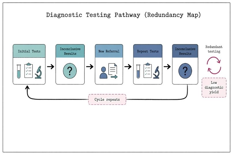 diagnostic testing pathway redundancy map