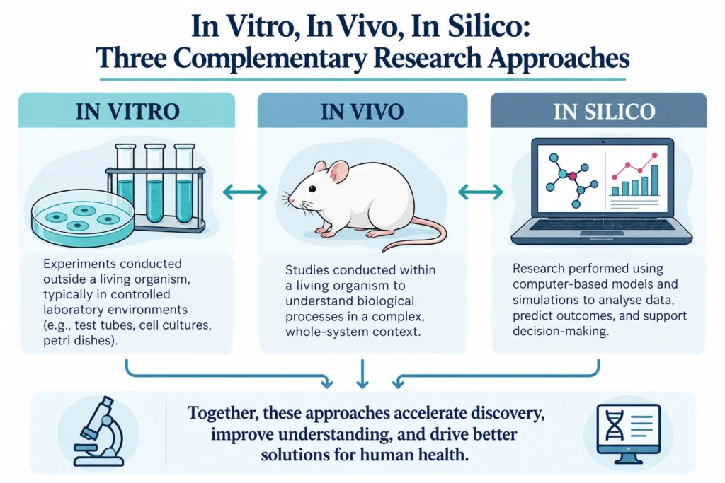In vitro In vivo In silico-the different research approaches
